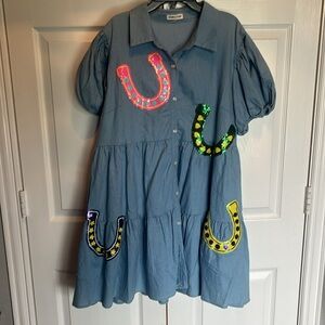 Sequin horseshoe dress size large
